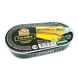 Салака Ханза копченная в масле 175г Пионер