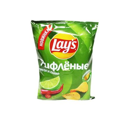 Чипсы Лейс 105г рифл.чили лайм (19)