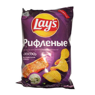 Чипсы Лейс рифлённые 150.Лосось