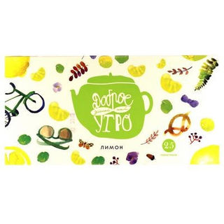 Доброе утро Лимон зеленый чай в пакетиках, 25 шт