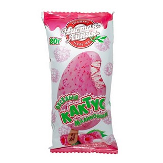 Мороженое эскимо Малиновый кактус с кусочками малины 80г Чистая линия