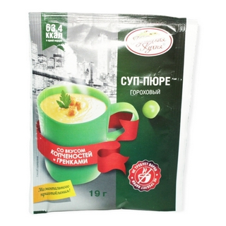 Суп-пюре гороховый с копченостями и гренками 19г Кубанская кухня
