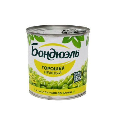 Горошек Бондюэль зеленый нежный, 425 мл