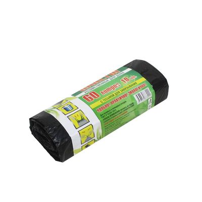 Мешки для мусора 60л с завяз Гринкор