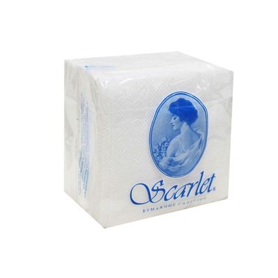 Салфетки бум. Скарлет 100л, 1сл, белые