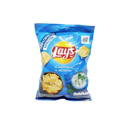 Чипсы Лейс 37г сметана и зелень(36)