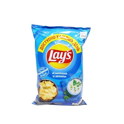 Чипсы Лейс 70г Сметана зелень