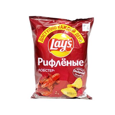 Чипсы Лейс 70г рифл.Лобстер