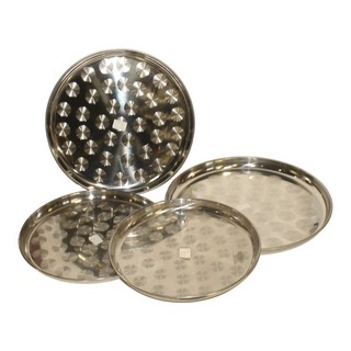 Поднос металл набор 4шт Трай