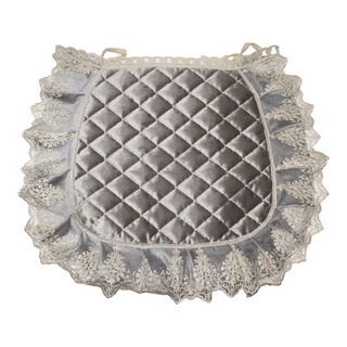 Чехол на стулья кружевные с большими воланами серый