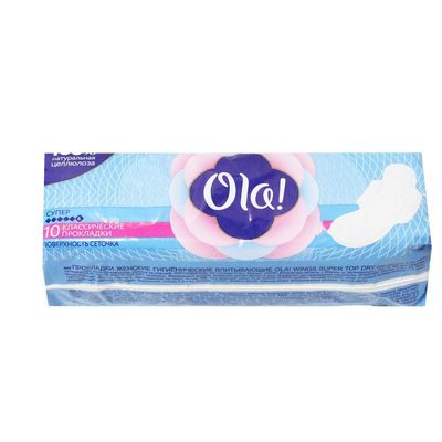 Прокладки OLA классик толстые 10шт Wings super поверхность сеточка (20)