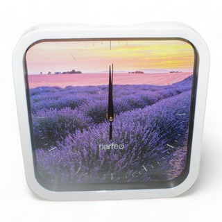 Перфео Настенные часы PF-WC-004 квадрат 28*28см белый корпус лавандовое поле PF_C3067