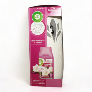 Airwick автоматический осв. воздуха нежный шелк и лилия 250мл